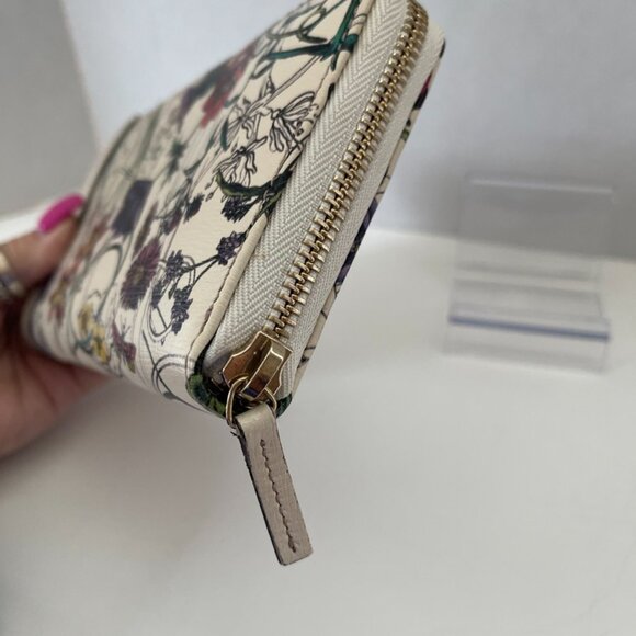 Gucci Flora Long Wallet Purse Zip-Around Leather Authentic *RARE* (169652) - Picture 6 of 8